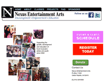 Tablet Screenshot of nexusentertainmentarts.org